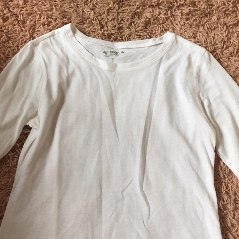 Plain white long sleeve tee